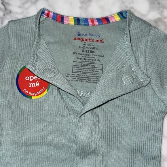NWT Magnetic Me Green Ribbed Footie - Picture 3 of 6
